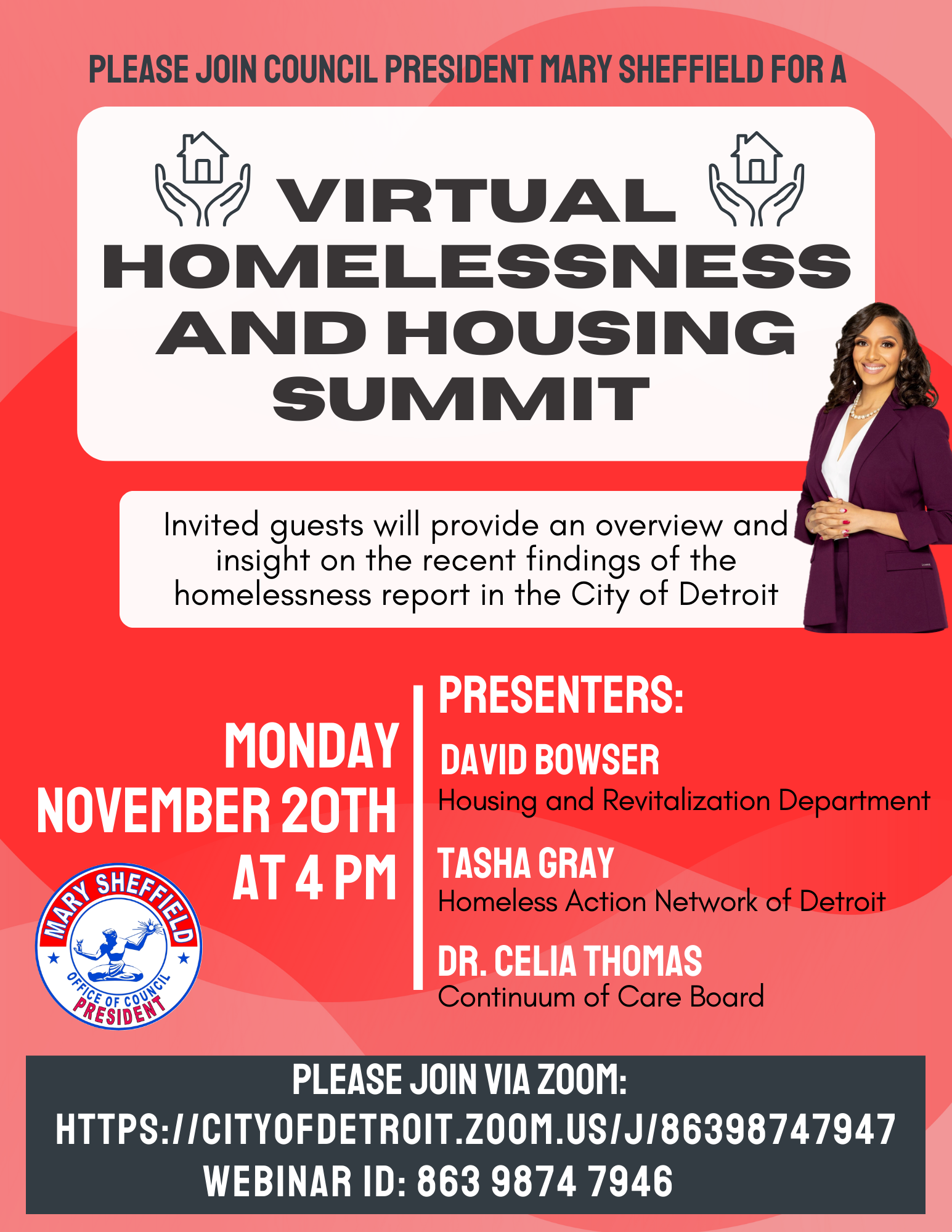 Council President Sheffield to Host a Virtual Homelessness and Housing